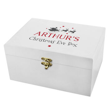Personalised Christmas Eve White Wooden Box, 4 of 5