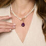 Clara Freshwater Pearl Necklace With Amethyst, thumbnail 1 of 3