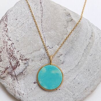 Turquoise December Birthstone Necklace, Gold Plated, 7 of 7