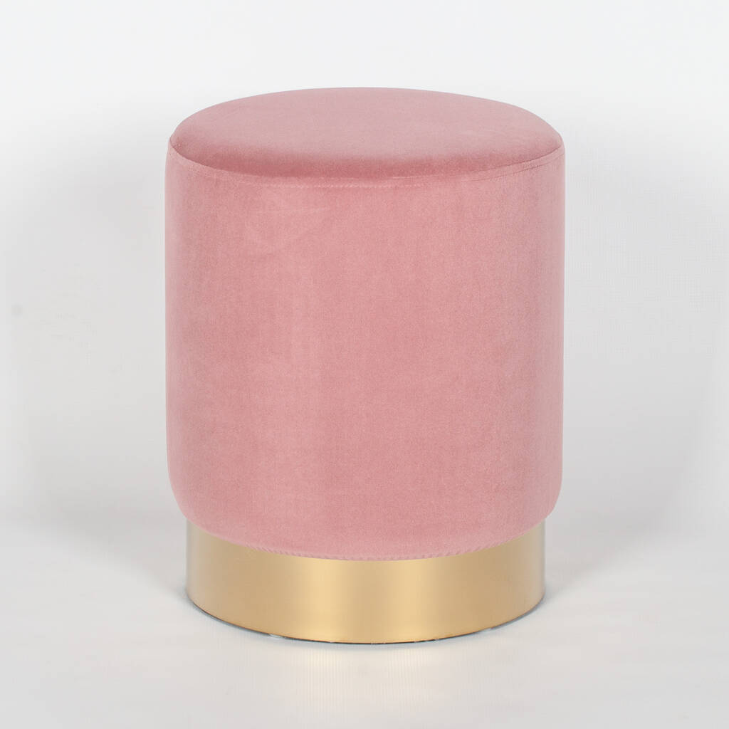 Round Stool In Pink Or White, 1 of 6