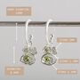 Peridot Recycled Silver Hoop Earrings August Birthday, thumbnail 4 of 5