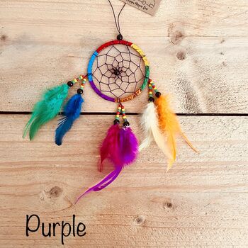 Mini Rainbow Dream Catchers With Vibrant Feathers, 9 of 11