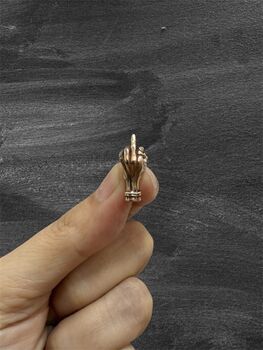 Bronze ‘Fk You’ Middle Finger Brooch, 2 of 3