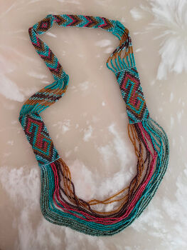 Beaded Coral And Turquoise Statement Collar Necklace, 2 of 5