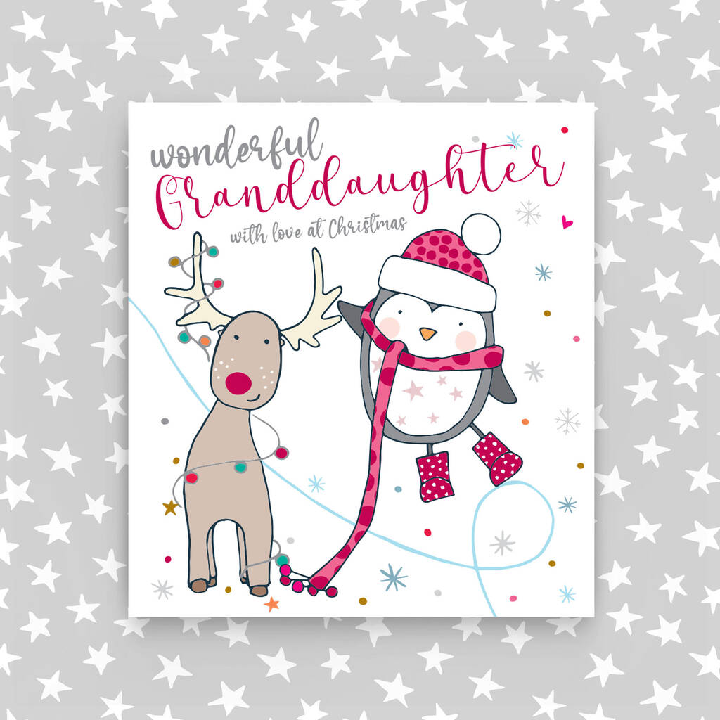 Christmas Card For Wonderful Granddaughter By Molly Mae®