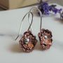 Copper Flower Drop Earrings, thumbnail 3 of 6