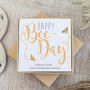 Happy Bee Day Yellow Gold Earrings, thumbnail 1 of 4