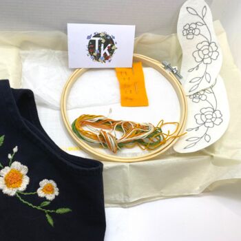 Floral Vine Up Cycled Clothing Embroidery Kit, 5 of 8