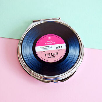'You Look Great' Vinyl Record Compact Mirror, 10 of 10