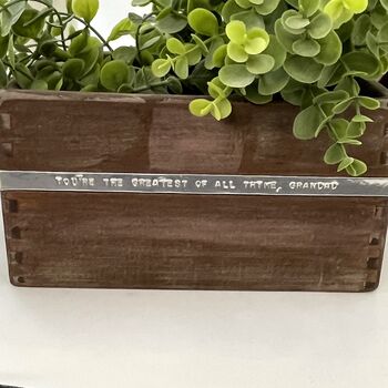 Personalised Wood And Copper Pot Planter, 5 of 7