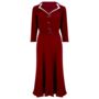 Lisa Mae Dress In Windsor Wine Vintage 1940s Style, thumbnail 1 of 2