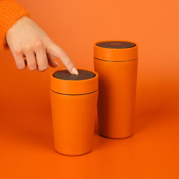 Circular And Co Travel Mug Made From Recycled Stainless Steel 12oz Sunrise Orange, 4 of 8