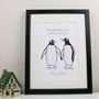 Personalised Penguin Couple Print, thumbnail 2 of 2