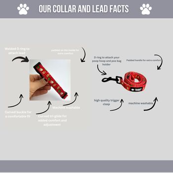 Red Santa Christmas Dog Collar And Lead, 2 of 3