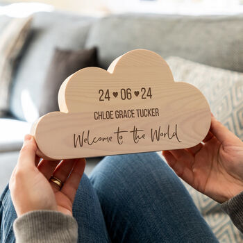Personalised Welcome To The World Wood Cloud, 4 of 5