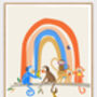 'Life Is Golden' Monkeys With Rainbow Art Print, thumbnail 2 of 4