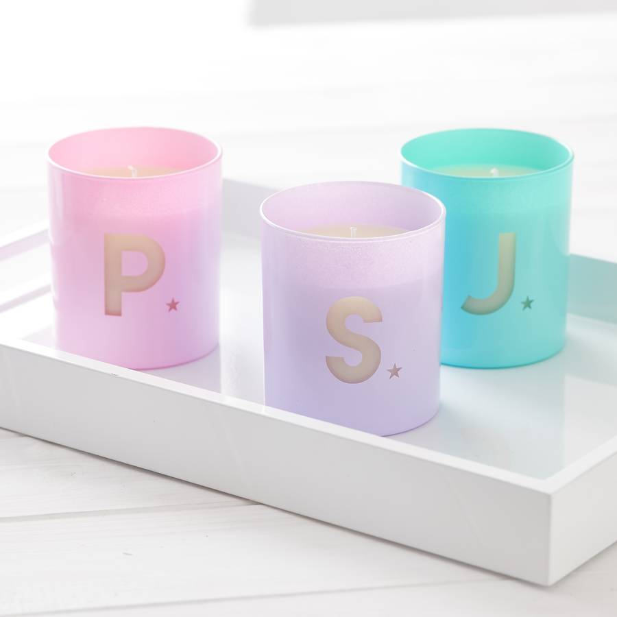 Personalised Glow Through Initial Candle By Lily Belle