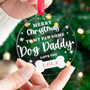 Personalised Dog Daddy Christmas Bauble, thumbnail 1 of 5