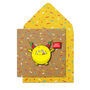 Handmade Round Yellow Monster Personalised Card, thumbnail 1 of 3