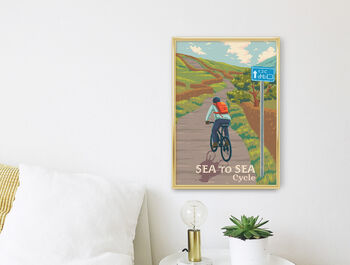 Sea To Sea C2 C Coast To Coast Cycling Travel Poster, 3 of 8