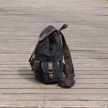 Colourway Canvas Backpack Rucksack, 7 of 11