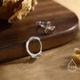 Sterling Silver Dainty Ribbon Bow Huggie Hoop Earrings, thumbnail 4 of 11
