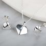 Stunning Silver Origami Heart Necklace, thumbnail 5 of 7