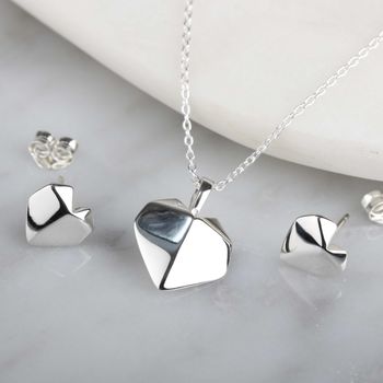Stunning Silver Origami Heart Necklace, 5 of 7