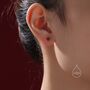 Black Cz Flower Screw Back Earrings In Sterling Silver, thumbnail 3 of 12