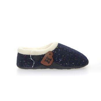 Luna Navy Flecked Women's Slippers Indoor/Garden Shoes, 4 of 9