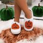 Plush Pumpkin Halloween Family Unisex Slippers, thumbnail 1 of 10