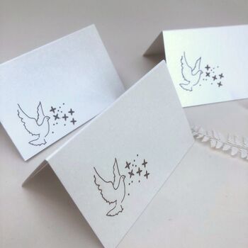 Pack Of 10 Dove Laser Cut Wedding Place Cards, 6 of 7