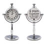 Personalised 6th Anniversary Silver Colour Desk Clock, thumbnail 1 of 11