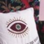 Eye And Stars Embroidered Cushion, thumbnail 2 of 3