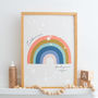 Personalised Rainbow And Stars Nursery Art Print, thumbnail 5 of 6