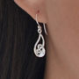 Sterling Silver Dangly Celtic Flame Earrings, thumbnail 3 of 4