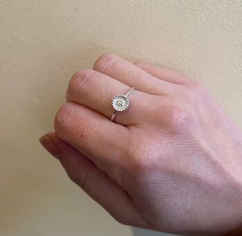 Sterling Silver Mini Sunflower Ring, 10 of 12
