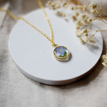 Forget Me Not And Fern Gold Or Silver Filled Necklace, 2 of 6