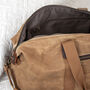 Monogrammed Luxury Waxed Canvas Holdall, thumbnail 8 of 9
