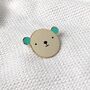 Bear Hug Turquoise Enamel Pin Badge, thumbnail 8 of 11