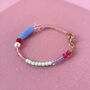 Colourful Beaded Bracelet Periwinkle And Mint, thumbnail 1 of 5
