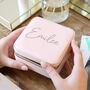 Personalised Message Square Travel Jewellery Box, thumbnail 2 of 8