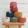 Tiny Block Colour Crochet Basket Kit, thumbnail 1 of 8