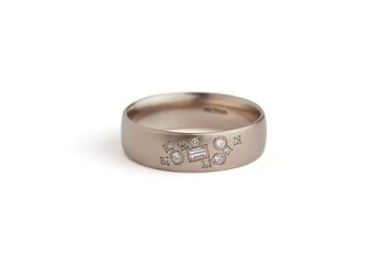 18ct White Gold Scatter Diamond Band, 2 of 5