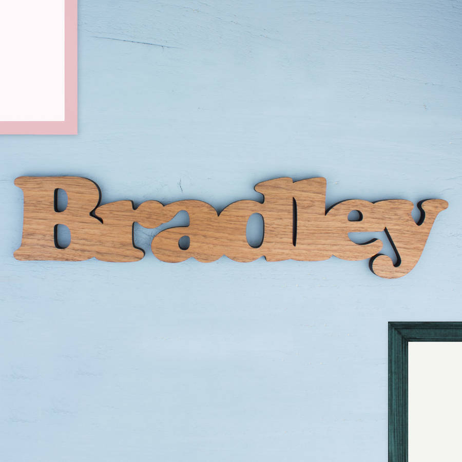 Personalised Wooden Gift Wall Name Plaque By Create Gift Love