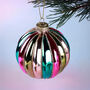 G Decor Holiday Carnival Multicolour Glass Bauble Hand Finished Multicolour Christmas Ornament, thumbnail 2 of 3