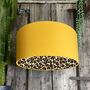 Leopard Print Lampshades In Egg Yolk Yellow Cotton, thumbnail 1 of 10