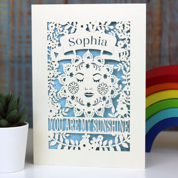 Personalised Sunshine Valentines Laser Cut Card, 6 of 6