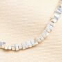 Rectangular Beaded Necklace In Silver, thumbnail 3 of 3
