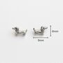 Sterling Silver Dachshund Puppy Stud Earrings, thumbnail 5 of 9